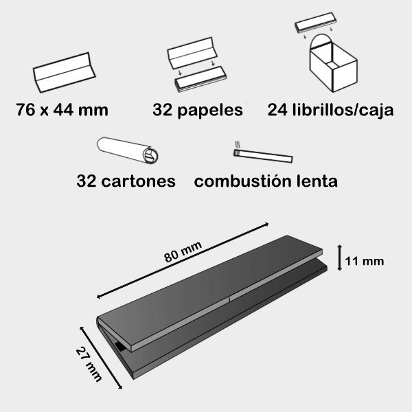 Papel de liar 1 1/4 con tips/filtros de cartón - Imagen 2
