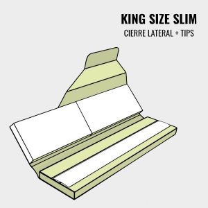 Papel de liar king size slim con cierre lateral y tips de cartón