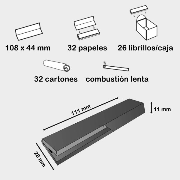 Papel de liar king size slim con cierre lateral y tips de cartón - Imagen 2