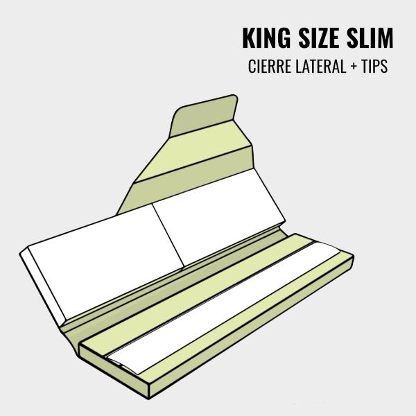 Papel de liar king size slim con cierre lateral y tips de cartón