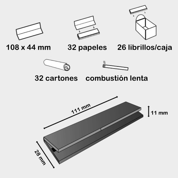 Papel de liar king size slim con tips de cartón - Imagen 2