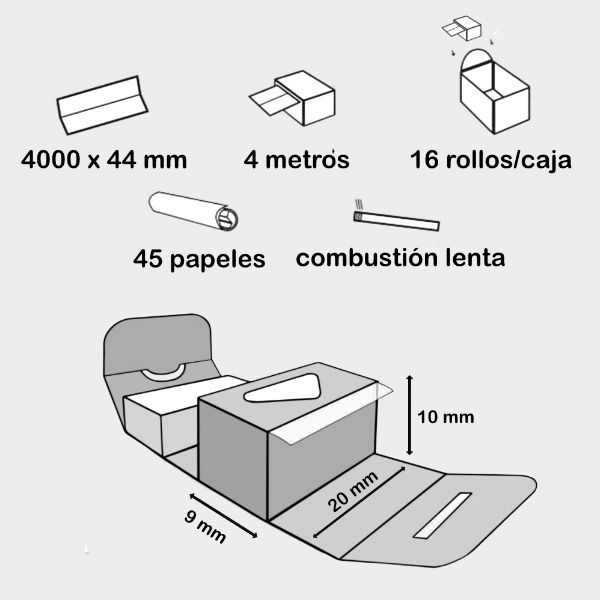 Papel de fumar en formato rollo con tips de cartón - Imagen 2