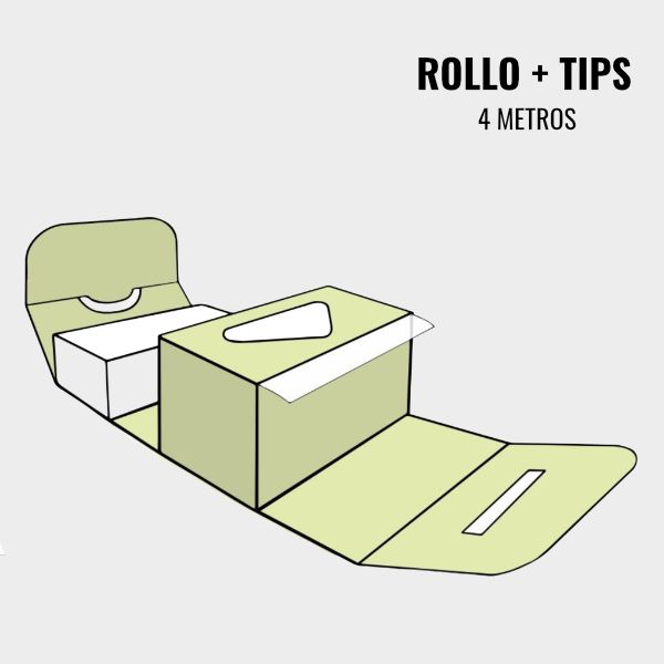 Papel de fumar en formato rollo con tips de cartón